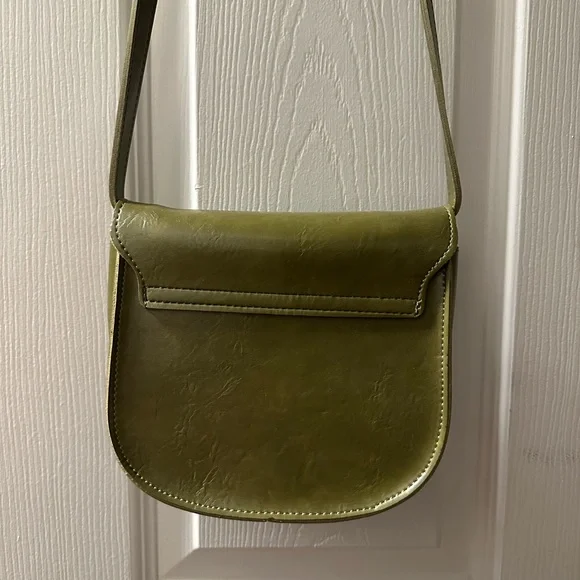 NWOT Vintage Style Twist Lock Closure Crossbody Shoulder Bag in Green - Picture 5 of 10